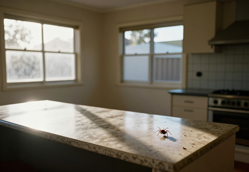 Cockroaches in a Palm Beach kitchen before treatment